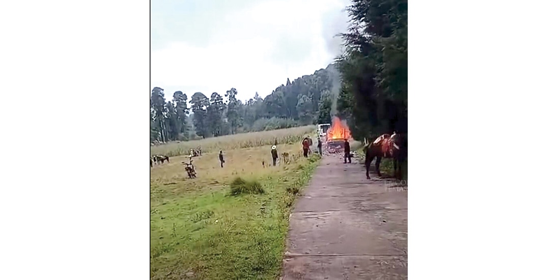El momento del estallido fue difundido en redes sociales, ayer.