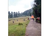 El momento del estallido fue difundido en redes sociales, ayer.