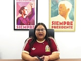 Citlalli Hernández, ayer, durante su primer informe a la militancia.