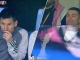 Cristiano Ronaldo se rió cuando las pantallas lo enfocaron a él y a Lionel Messi durante la goleada del Al-Nassr sobre el Inter Miami.