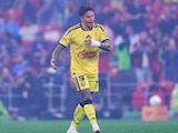 Brian Rodríguez festejando su gol ante Cruz Azul.