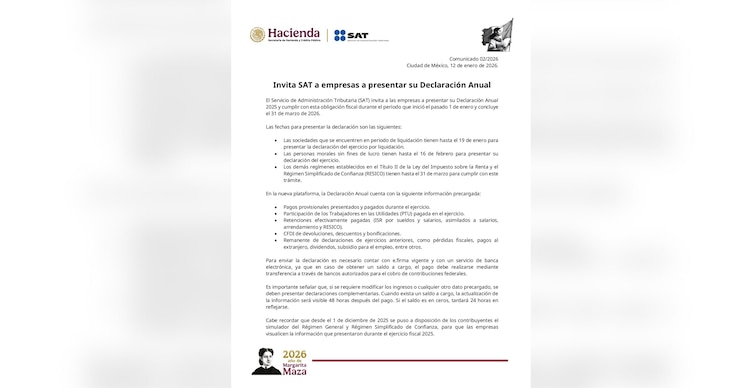 Declaración Anual SAT 2026