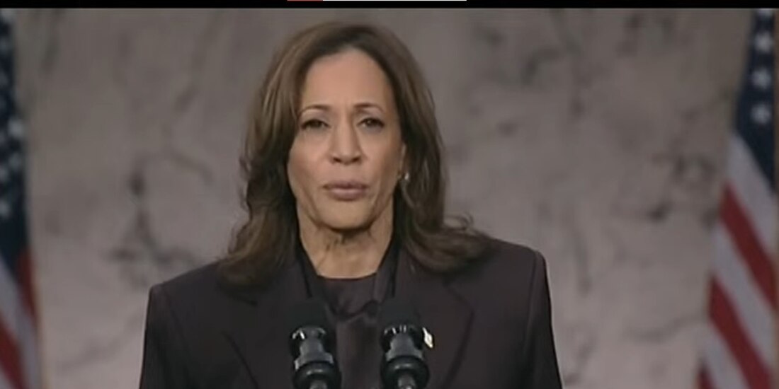 Kamala Harris da su discurso final.