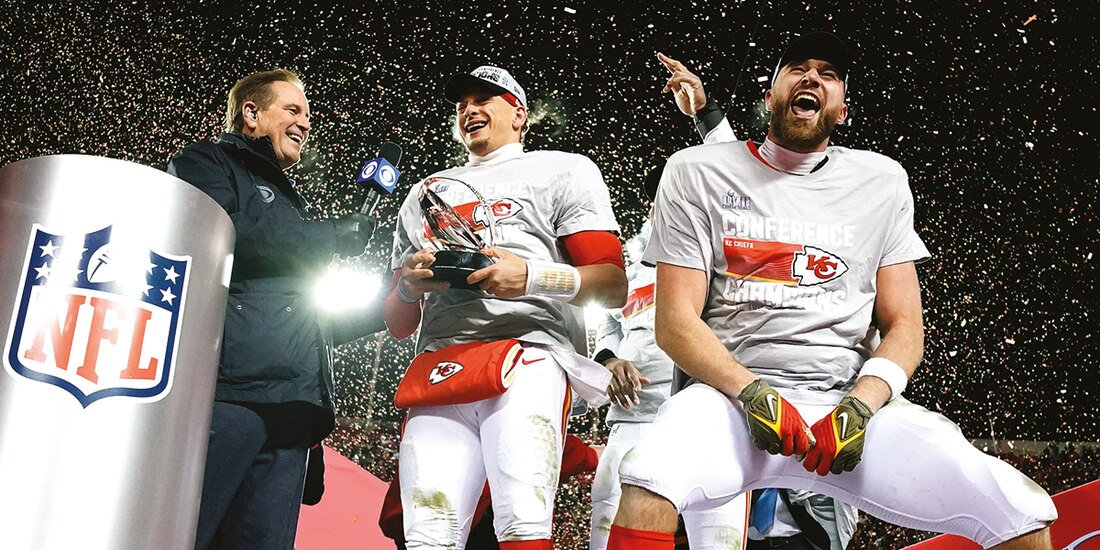 Mahomes y compañía celebran con el título de la Conferencia Americana.