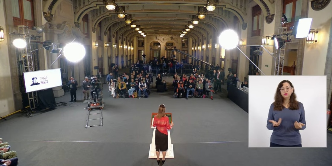 Claudia Sheinbaum este martes en Palacio Nacional.