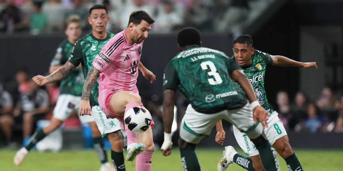 Lionel Messi, ante León en la Leagues Cup, en el primer partido tras la muerte de su padre