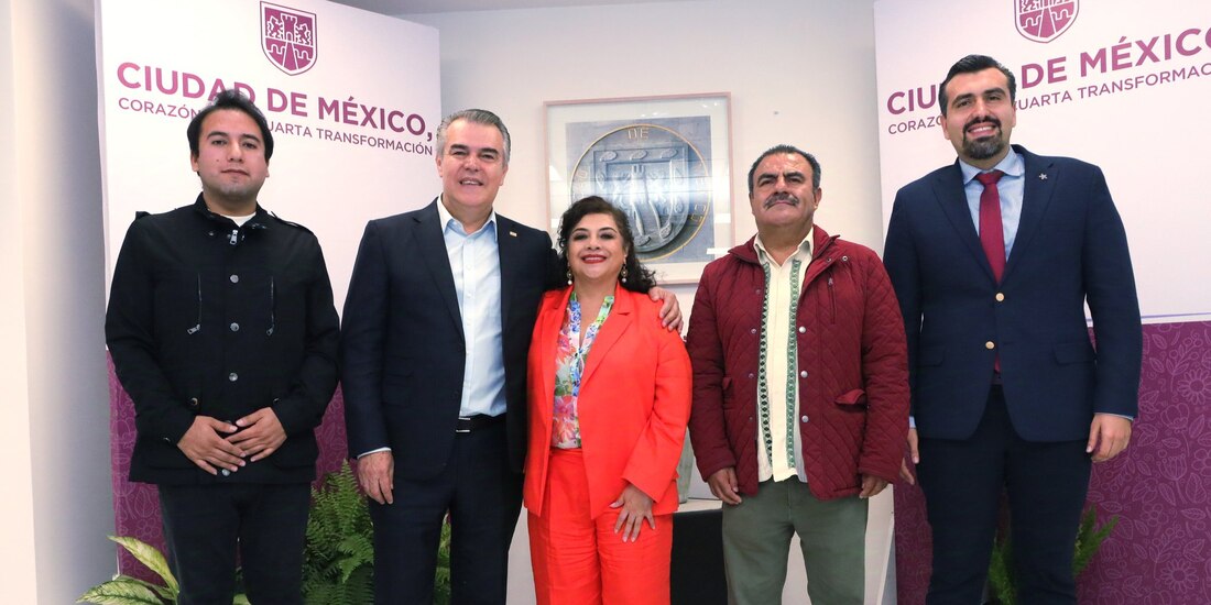 Clara Brugada y Francisco Cervantes durante la reunión que busca unir esfuerzos entre el gobierno y el sector empresarial.