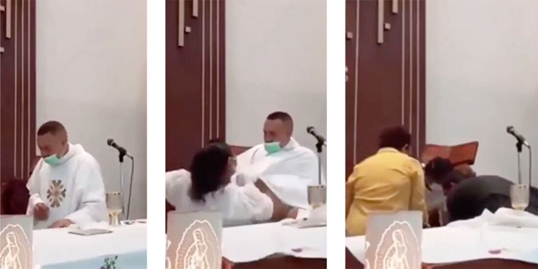 El padre fue perdieron energía durante la misa que oficiaba hasta el punto en que no pudo continuar.