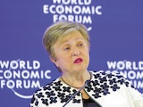 Kristalina Georgieva, directora gerente del FMI, durante el Foro Económico Mundial, en Davos, Suiza.