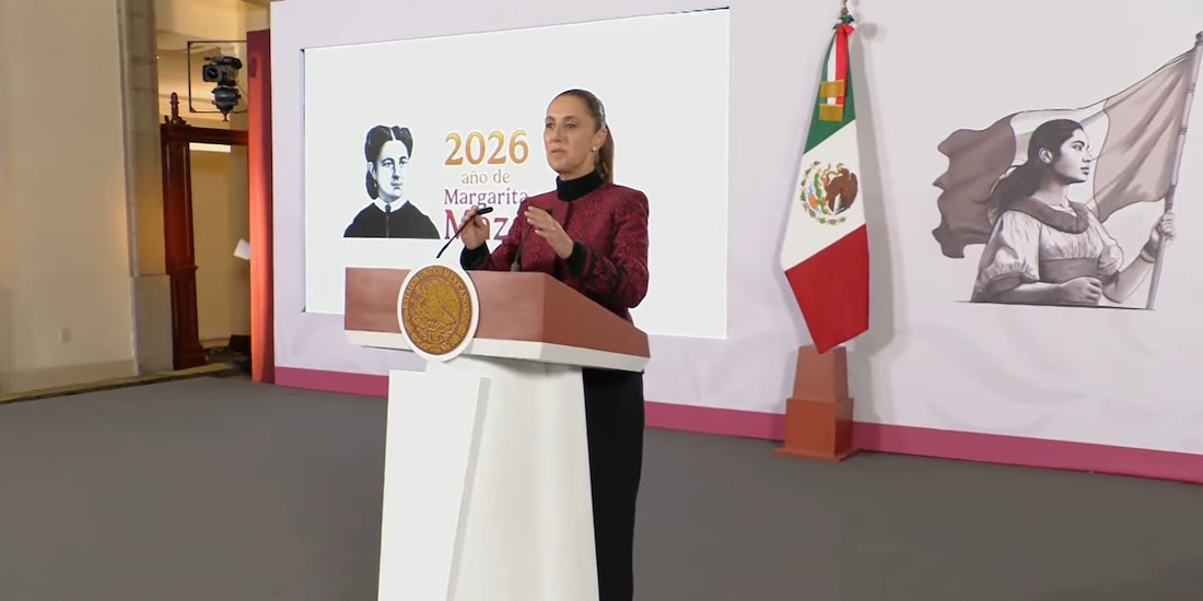 Claudia Sheinbaum este martes en Palacio Nacional.