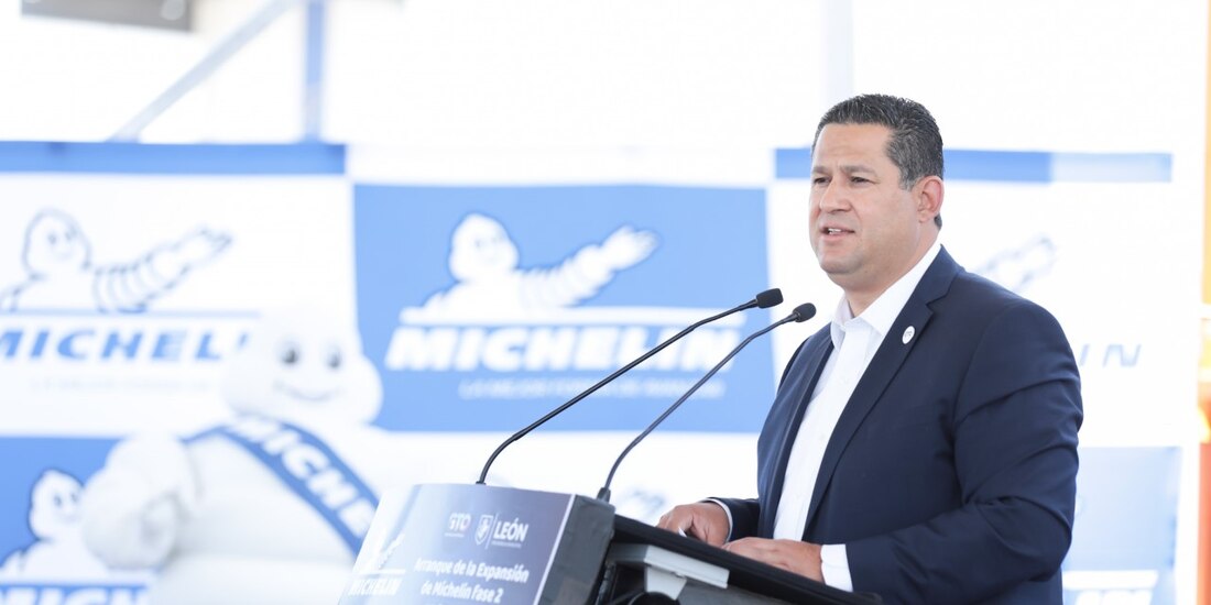 Diego Sinhue Rodríguez, gobernador de Guanajuato, presidió el evento de arranque en el Parque Industrial PILBA, ayer.