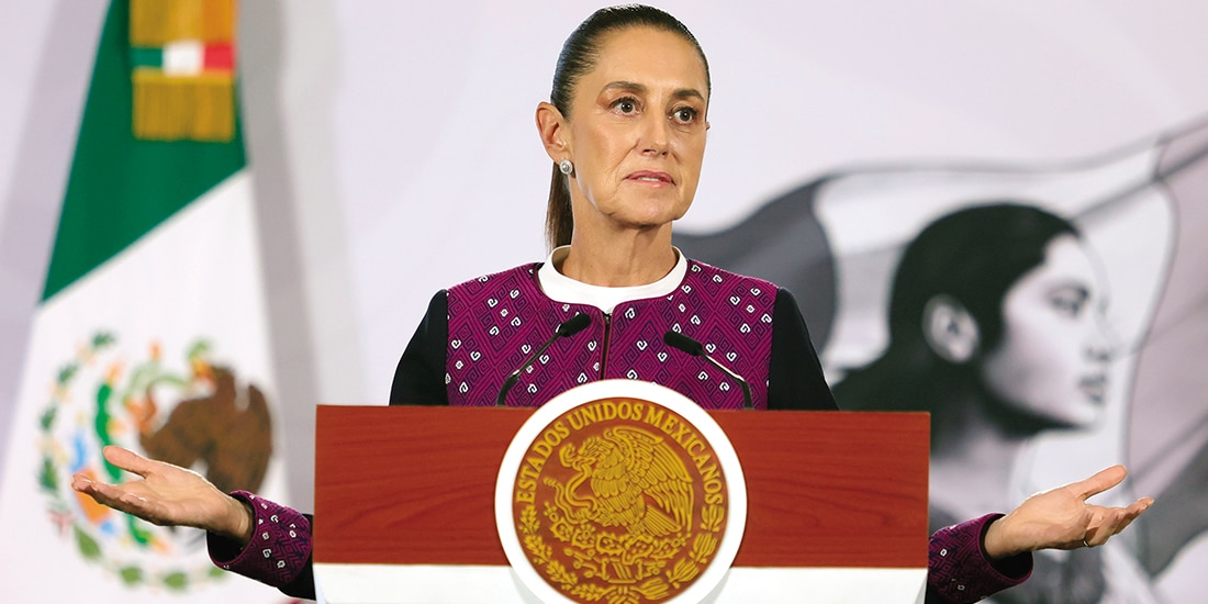 La jefa del Ejecutivo, ayer, en conferencia de prensa en Palacio Nacional.