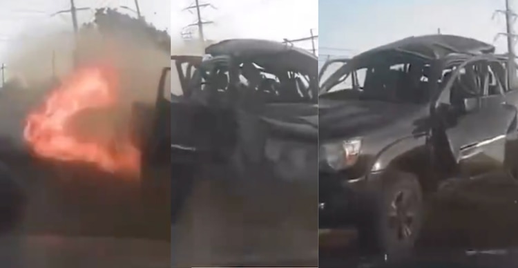 Video de la fuerte explosión sobre la México-Pacucha