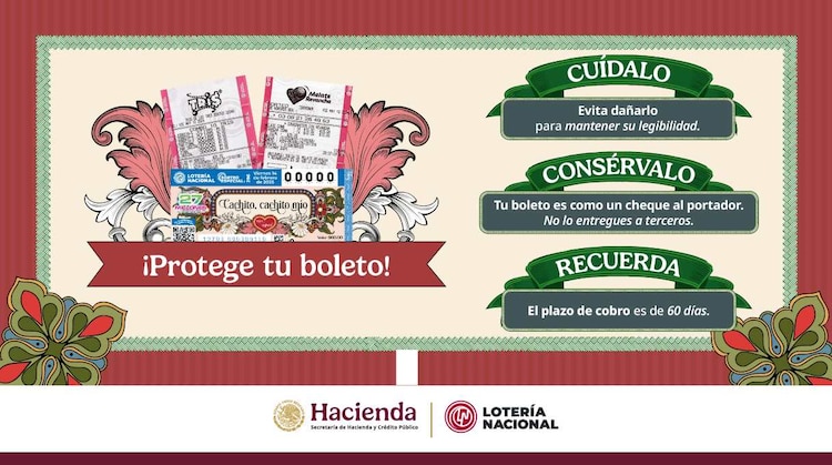 El boleto del sorteo es muy importante, ya que es el comprobante oficial para cobrar que se ganó el premio en caso de que resulte ganador.