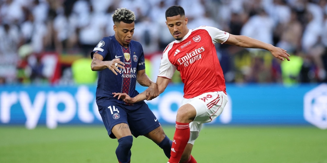 Una acción del PSG vs Arsenal, final de la Champions League 2026