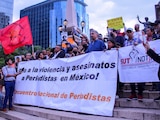 Protesta contra las agresiones a periodistas