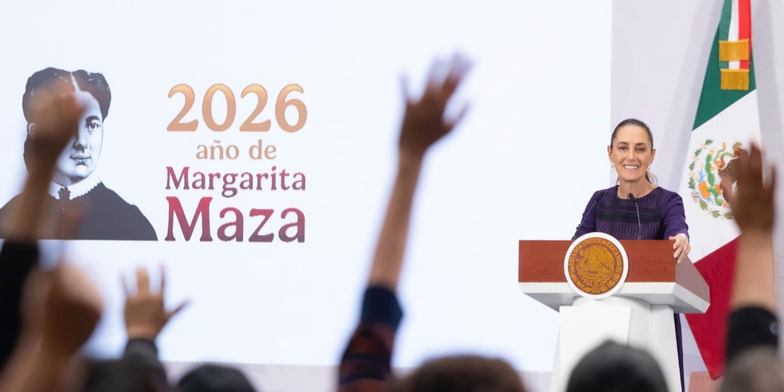 La Presidenta de México este viernes en Palacio Nacional.