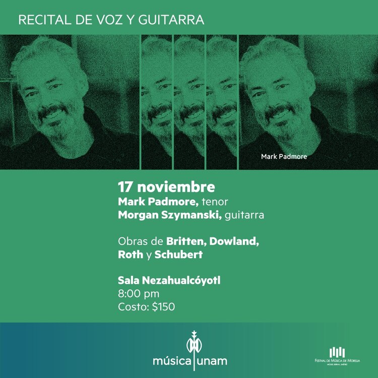 Mark Padmore ofrece recital en la Sala Nezahualcóyotl.