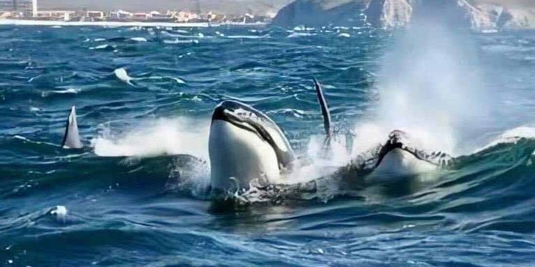 Avistamiento de orcas en las costas de Guaymas, el pasado fin de semana.