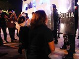 Las manifestaciones en Cancún.