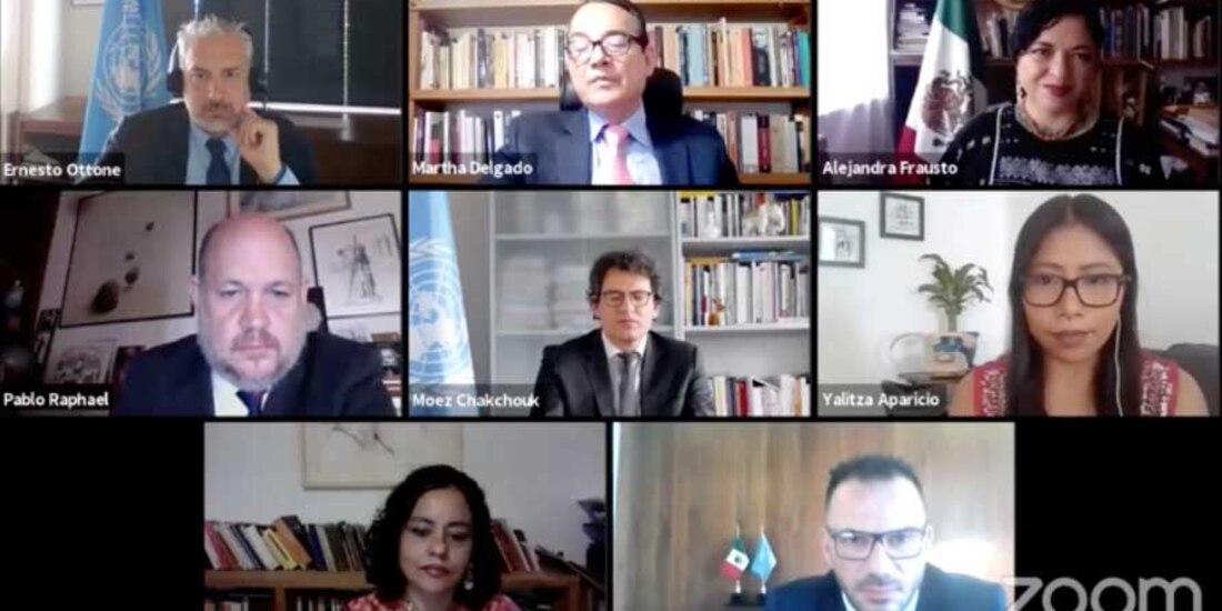 Miembros de la organización mundial y de la Secretaría de Cultura, ayer.