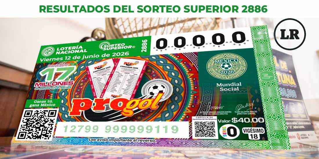 Resultados del Sorteo Superior 2886 del 12 de junio del 2026.