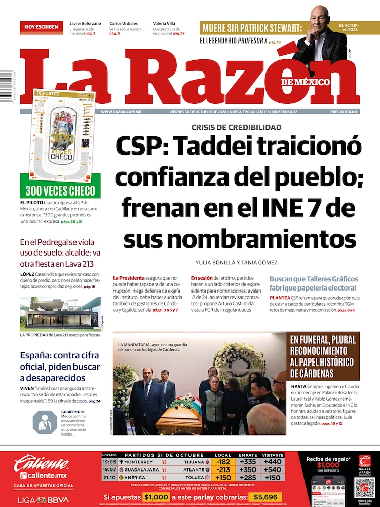 La Razón 30 octubre 2026