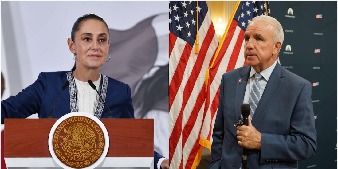 Presidenta Claudia Sheinbaum y el congresista republicano Carlos Antonio Giménez.