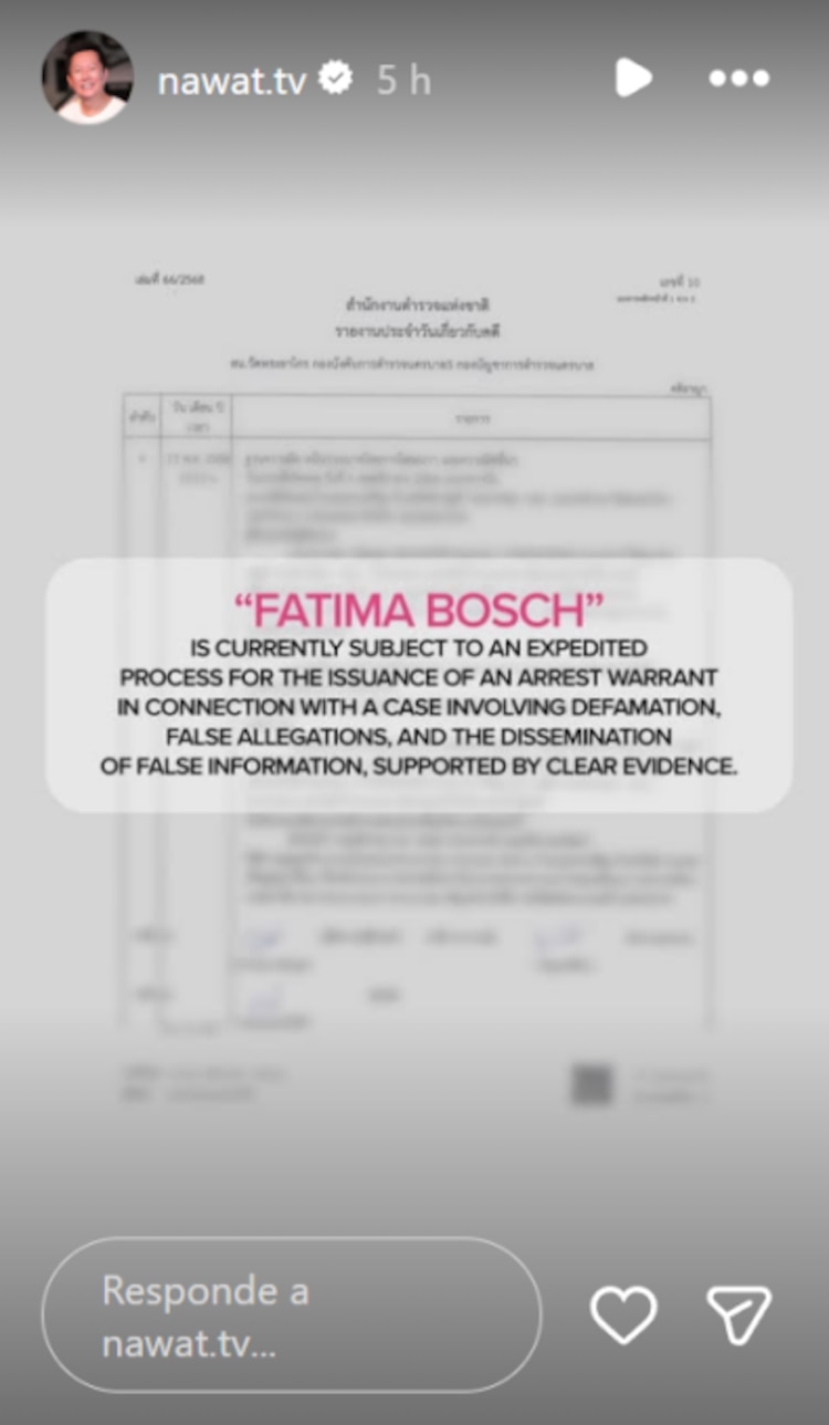 Nawat envía fuerte mensaje a Fátima Bosch