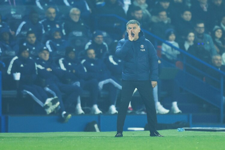 Christophe Galtier durante un partido del PSG en la Ligue 1.