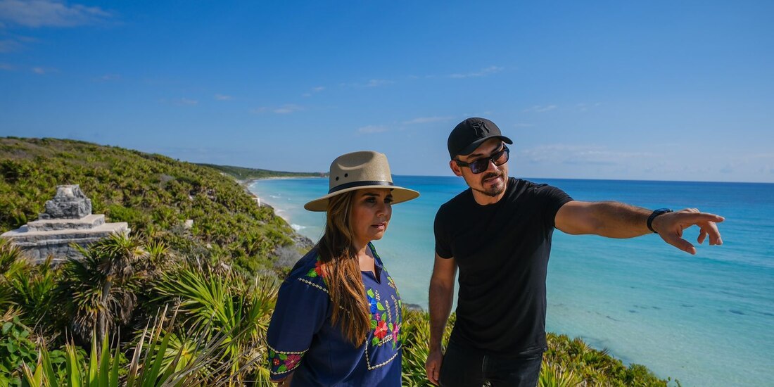 La gobernadora Mara Lezama y el secretario Román Méyer supervisan el proyecto del Parque del Jaguar.