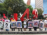 Aspecto de una manifestación por Ayotzinapa en la Ciudad de México.