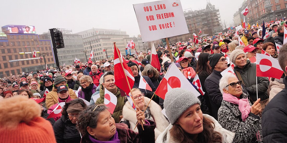Daneses muestran su apoyo a Groenlandia en Copenhague, el 17 de enero.