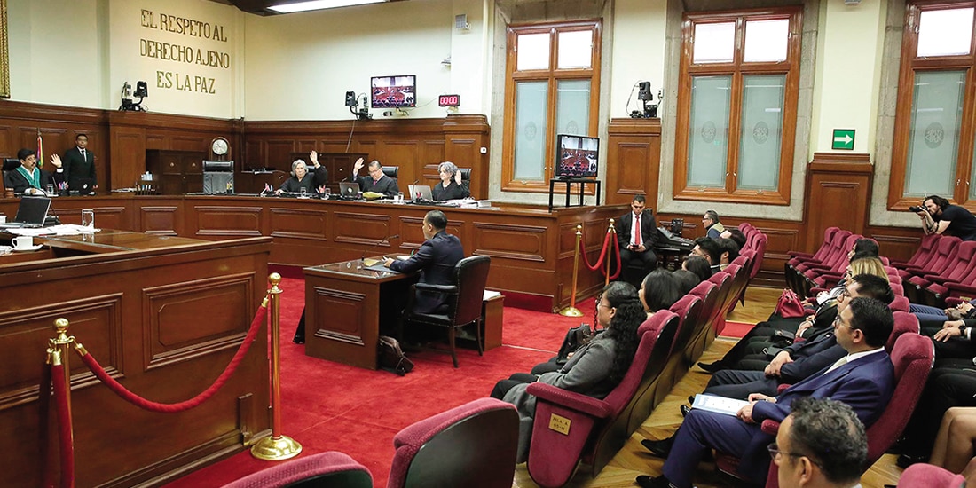 Pleno de la Suprema Corte de Justicia en sesión pública, ayer.