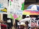 Protesta contra las redadas del ICE, el pasado 11 de julio, en Houston, Texas.