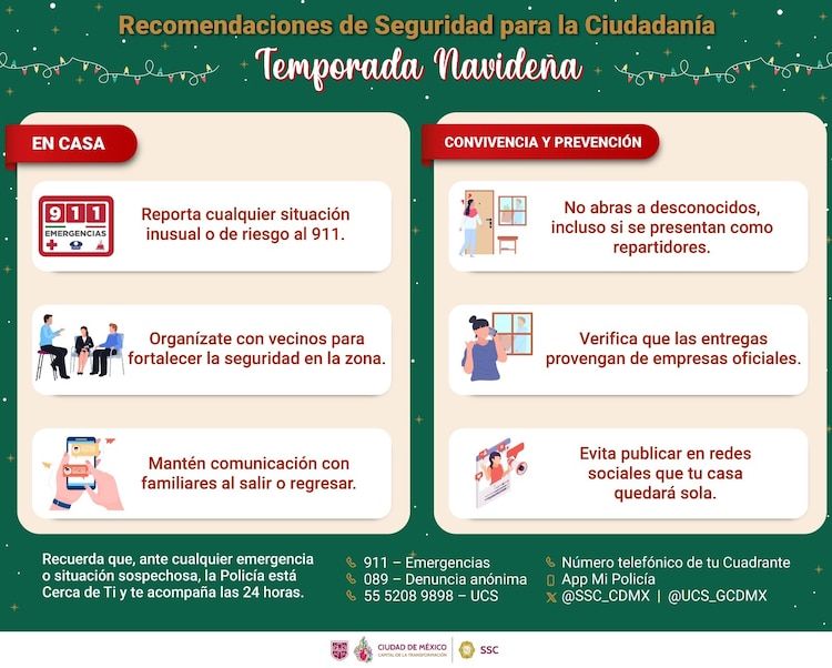 Recomendaciones para prevenir accidentes en Navidad