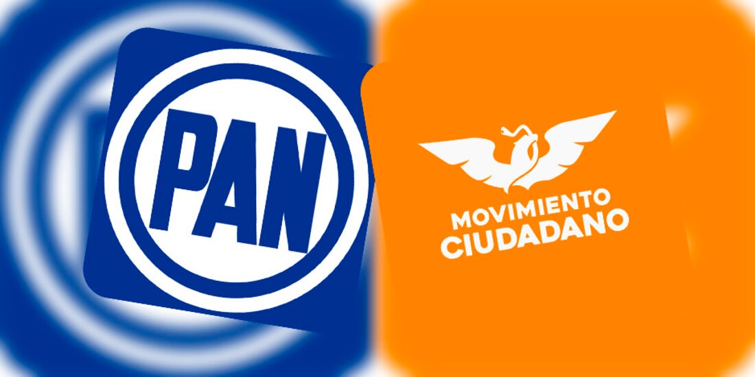 Escudos del PAN y de Movimiento Ciudadano.