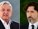 (Izq. a der.) El presidente de México, Andrés Manuel López Obrador y el primer ministro de Canadá, Justin Pierre James Trudeau