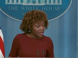 La vocera de la Casa Blanca, Karine Jean-Pierre, en conferencia de prensa realizada este lunes.