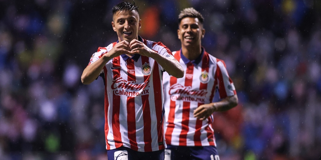 Chivas en un partido de la Leagues Cup
