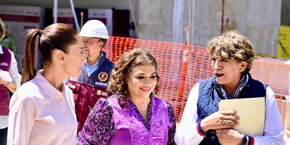 De izquierda a derecha: Claudia Sheinbaum, Clara Brugada y Delfina Gómez.