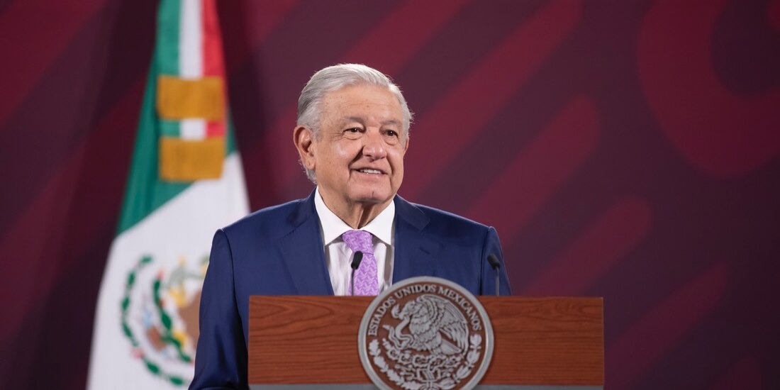 El Presidente Andrés Manuel López Obrador durante la conferencia de prensa del 10 de abril de 2023