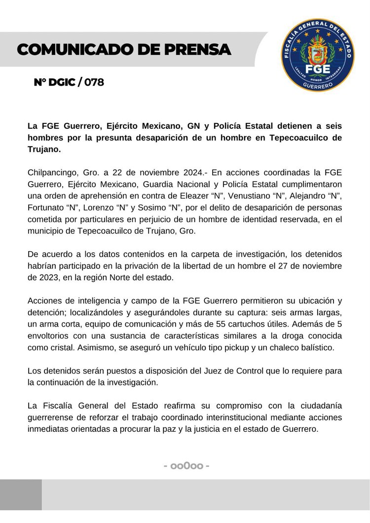 Comunicado oficial.