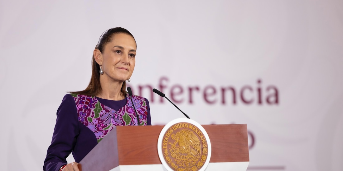 La Presidenta de México. Claudia Sheinbaum, este jueves en Palacio Nacional.