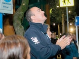 Carlos Orvañanos durante la inauguración de 120 luminarias en Contadero, Cuajimalpa, el 29 de julio.