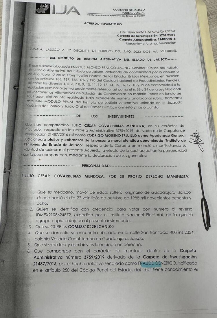 Documento del Gobierno de Jalisco.
