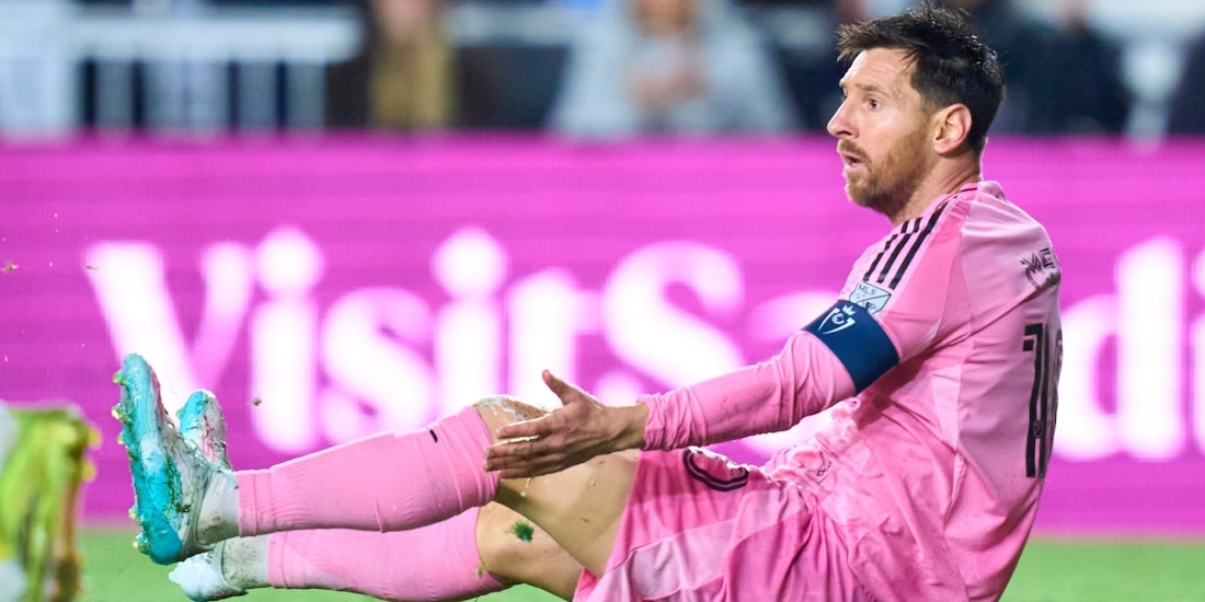 Lionel Messi en el duelo donde el Inter Miami quedó eliminado de la Concacaf Champions Cup ante Nashville
