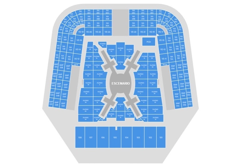 BTS Mapa de sus conciertos en el Estadio GNP