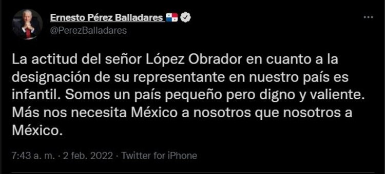 Así se pronunció el expresidente de Panamá sobre la defensa de AMLO a Pedro Salmerón.