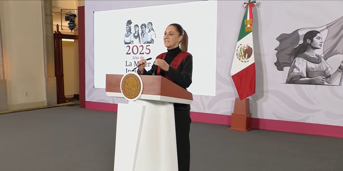 Claudia Sheinbaum este martes en Palacio Nacional.